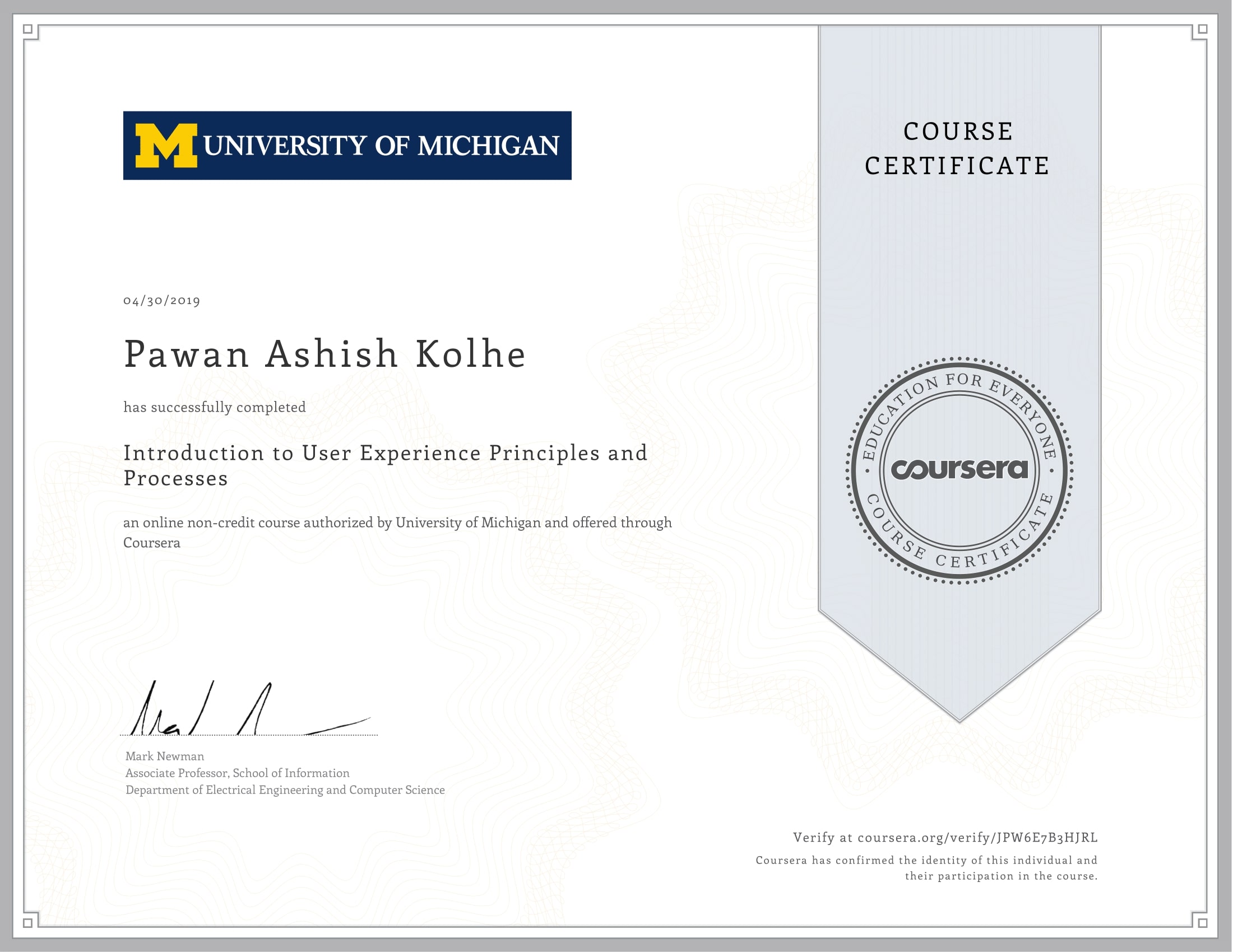 Coursera UX